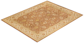 Traditional Mogul Brown Wool Area Rug 8' 1" x 10' 4" - Solo Rugs