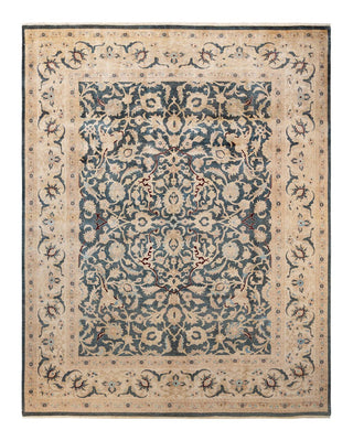 Contemporary Eclectic Green Wool Area Rug 9' 1" x 11' 9" - Solo Rugs