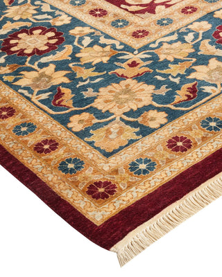 Traditional Mogul Red Wool Area Rug 8' 4" x 10' 1" - Solo Rugs