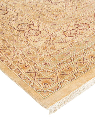 Traditional Mogul Yellow Wool Area Rug 8' 3" x 10' 4" - Solo Rugs