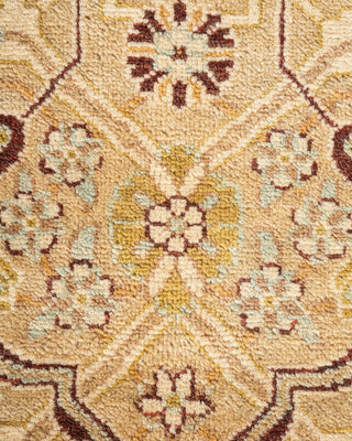 Traditional Mogul Yellow Wool Area Rug 8' 3" x 10' 4" - Solo Rugs