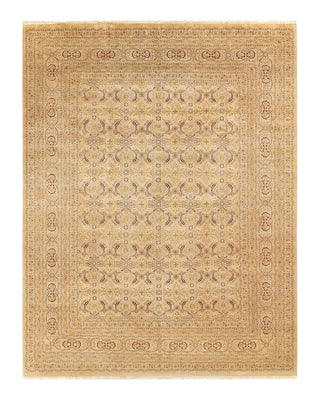 Traditional Mogul Yellow Wool Area Rug 8' 3" x 10' 4" - Solo Rugs