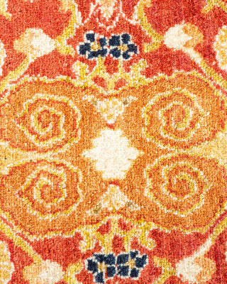 Traditional Mogul Orange Wool Area Rug 5' 10" x 9' 0" - Solo Rugs