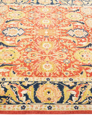 Traditional Mogul Orange Wool Area Rug 5' 10" x 9' 0" - Solo Rugs