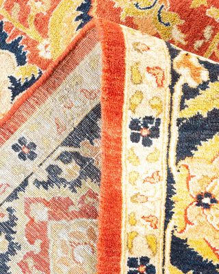 Traditional Mogul Orange Wool Area Rug 5' 10" x 9' 0" - Solo Rugs