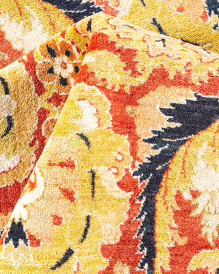 Traditional Mogul Orange Wool Area Rug 5' 10" x 9' 0" - Solo Rugs