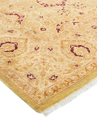 Traditional Mogul Green Wool Area Rug 6' 1" x 9' 0" - Solo Rugs