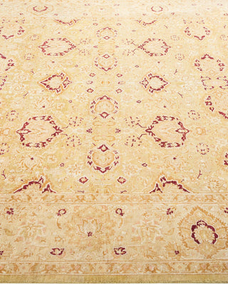 Traditional Mogul Green Wool Area Rug 6' 1" x 9' 0" - Solo Rugs