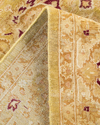 Traditional Mogul Green Wool Area Rug 6' 1" x 9' 0" - Solo Rugs