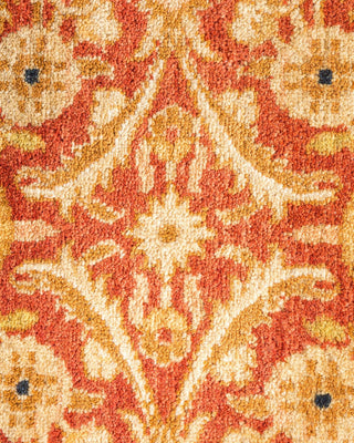 Traditional Mogul Orange Wool Area Rug 6' 4" x 9' 5" - Solo Rugs