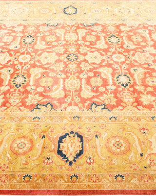 Traditional Mogul Orange Wool Area Rug 6' 1" x 9' 3" - Solo Rugs
