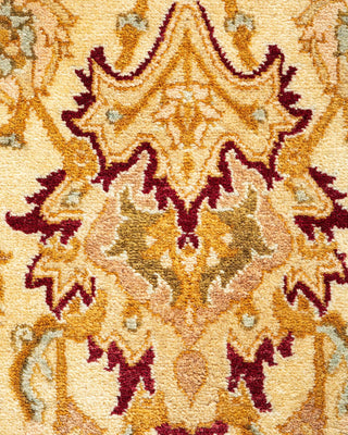 Traditional Mogul Ivory Wool Area Rug 6' 2" x 9' 3" - Solo Rugs