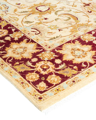 Traditional Mogul Ivory Wool Area Rug 4' 8" x 7' 2" - Solo Rugs