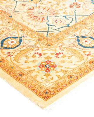 Traditional Mogul Ivory Wool Area Rug 4' 8" x 7' 4" - Solo Rugs