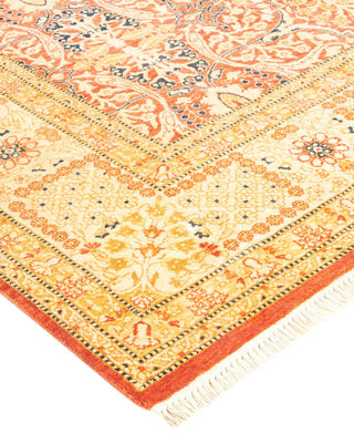 Traditional Mogul Orange Wool Area Rug 4' 9" x 7' 1" - Solo Rugs