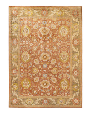 Traditional Mogul Brown Wool Area Rug 10' 1" x 13' 9" - Solo Rugs