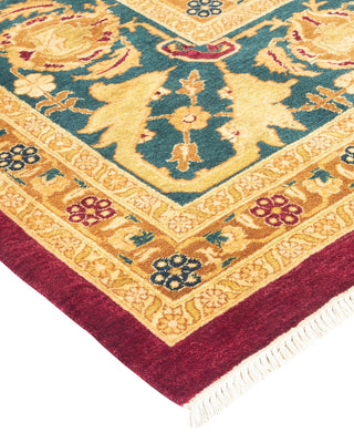 Traditional Mogul Red Wool Area Rug 9' 4" x 11' 9" - Solo Rugs