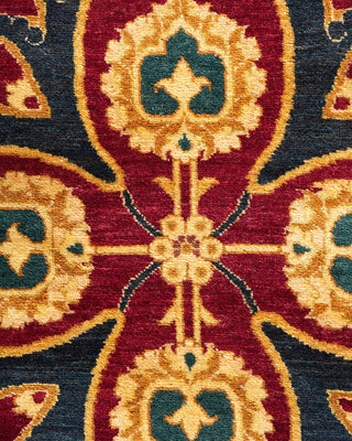 Traditional Mogul Red Wool Area Rug 9' 4" x 11' 9" - Solo Rugs