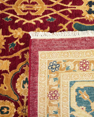 Traditional Mogul Red Wool Area Rug 9' 4" x 11' 9" - Solo Rugs