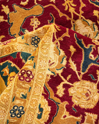 Traditional Mogul Red Wool Area Rug 9' 4" x 11' 9" - Solo Rugs