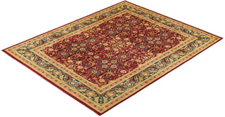 Traditional Mogul Red Wool Area Rug 9' 4" x 11' 9" - Solo Rugs