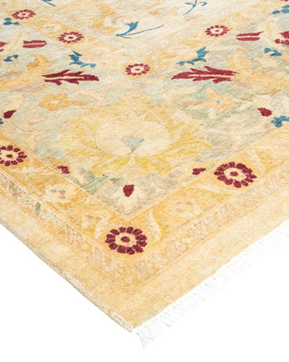 Traditional Mogul Ivory Wool Area Rug 9' 1" x 12' 7" - Solo Rugs