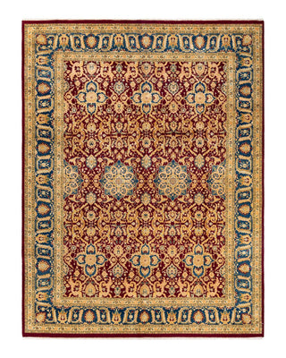 Traditional Mogul Red Wool Area Rug 9' 2" x 11' 10" - Solo Rugs
