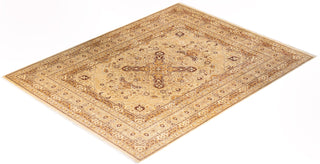 Traditional Mogul Ivory Wool Area Rug 9' 1" x 11' 10" - Solo Rugs