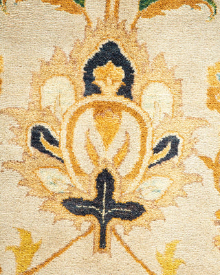 Traditional Mogul Ivory Wool Area Rug 6' 2" x 9' 1" - Solo Rugs