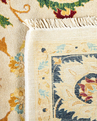 Traditional Mogul Ivory Wool Area Rug 6' 2" x 9' 1" - Solo Rugs