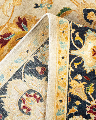Traditional Mogul Ivory Wool Area Rug 6' 2" x 9' 1" - Solo Rugs
