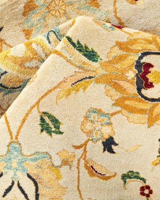 Traditional Mogul Ivory Wool Area Rug 6' 2" x 9' 1" - Solo Rugs