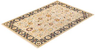 Traditional Mogul Ivory Wool Area Rug 6' 2" x 9' 1" - Solo Rugs