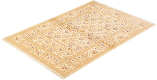 Traditional Mogul Ivory Wool Area Rug 4' 2" x 6' 0" - Solo Rugs