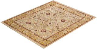 Traditional Mogul Ivory Wool Area Rug 8' 3" x 10' 0" - Solo Rugs