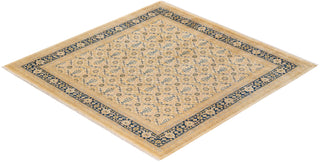 Traditional Mogul Ivory Wool Square Area Rug 8' 0" x 8' 1" - Solo Rugs
