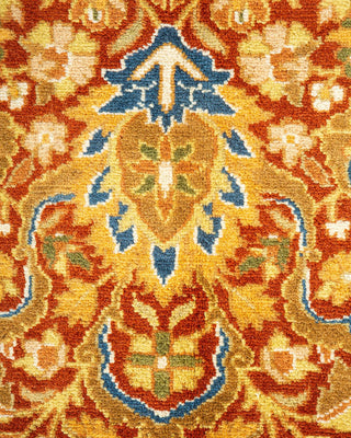Traditional Mogul Orange Wool Area Rug 6' 1" x 8' 10" - Solo Rugs