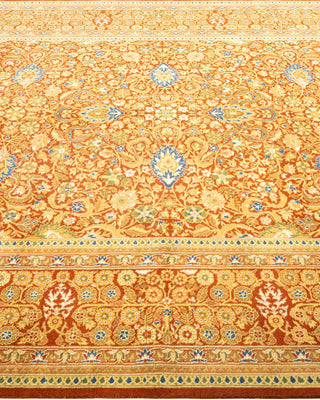 Traditional Mogul Orange Wool Area Rug 6' 1" x 8' 10" - Solo Rugs