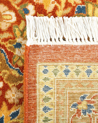 Traditional Mogul Orange Wool Area Rug 6' 1" x 8' 10" - Solo Rugs