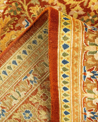 Traditional Mogul Orange Wool Area Rug 6' 1" x 8' 10" - Solo Rugs