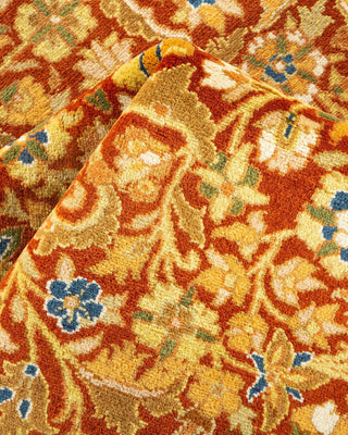 Traditional Mogul Orange Wool Area Rug 6' 1" x 8' 10" - Solo Rugs