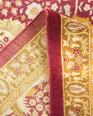 Traditional Mogul Purple Wool Area Rug 9' 2" x 12' 2" - Solo Rugs