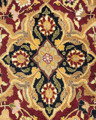 Traditional Mogul Orange Wool Area Rug 9' 2" x 12' 9" - Solo Rugs