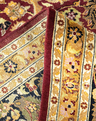 Traditional Mogul Orange Wool Area Rug 9' 2" x 12' 9" - Solo Rugs