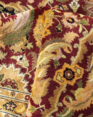 Traditional Mogul Orange Wool Area Rug 9' 2" x 12' 9" - Solo Rugs