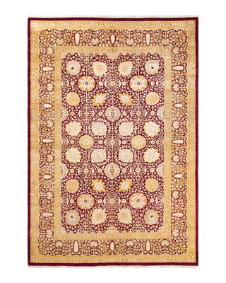 Traditional Mogul Red Wool Area Rug 6' 2" x 9' 0" - Solo Rugs