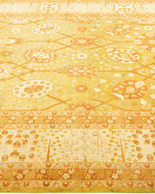 Traditional Mogul Green Wool Area Rug 6' 1" x 9' 3" - Solo Rugs