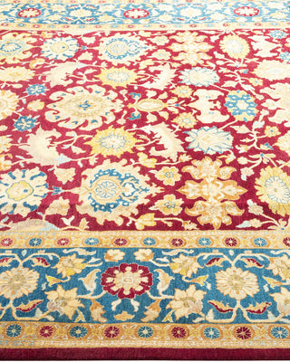 Traditional Mogul Red Wool Area Rug 6' 1" x 8' 9" - Solo Rugs
