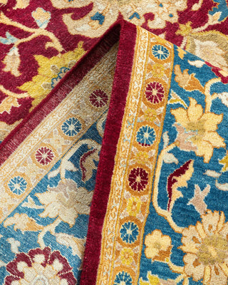 Traditional Mogul Red Wool Area Rug 6' 1" x 8' 9" - Solo Rugs