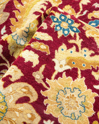 Traditional Mogul Red Wool Area Rug 6' 1" x 8' 9" - Solo Rugs